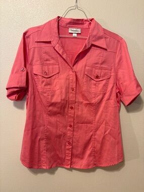 dressbarn Coral Short-Sleeve Button-Front Shirt